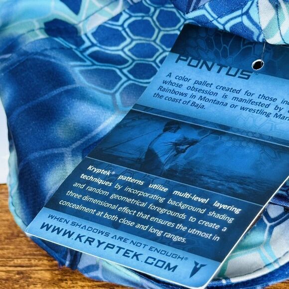 Kryptek American Flag USA Patch Hat OS Adjustable Blue White Green Kaleidoscope - Picture 10 of 11